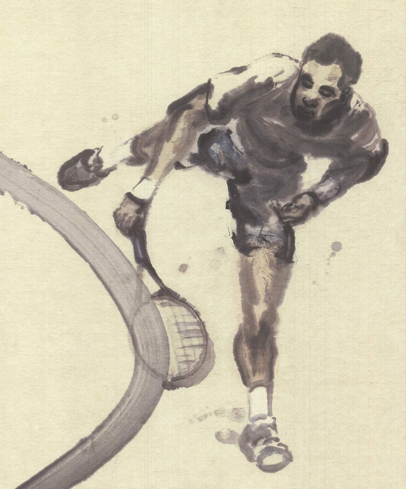 Du Zhenjun Roland Garros French Open Signed " Offset Lithograph 201