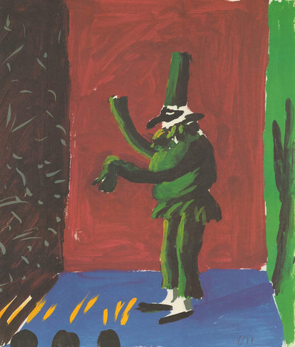 David Hockney Detail From Pulcinella With Applause " Lithograph