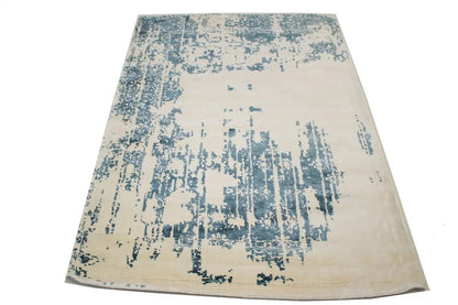 Muted Slate Blue Distressed Floral 4X6