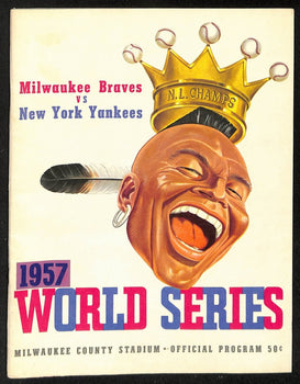 1957 World Series Program Milwaukee Braves Vs. New York Yankees Scored 198891