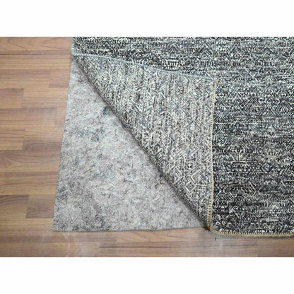 2'7"X9'10" Gray Kohinoor Herat Design Soft Wool Hand Knotted Runner Rug