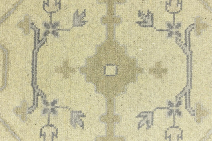 Large Handmade Oushak Oriental Rug Floral Design