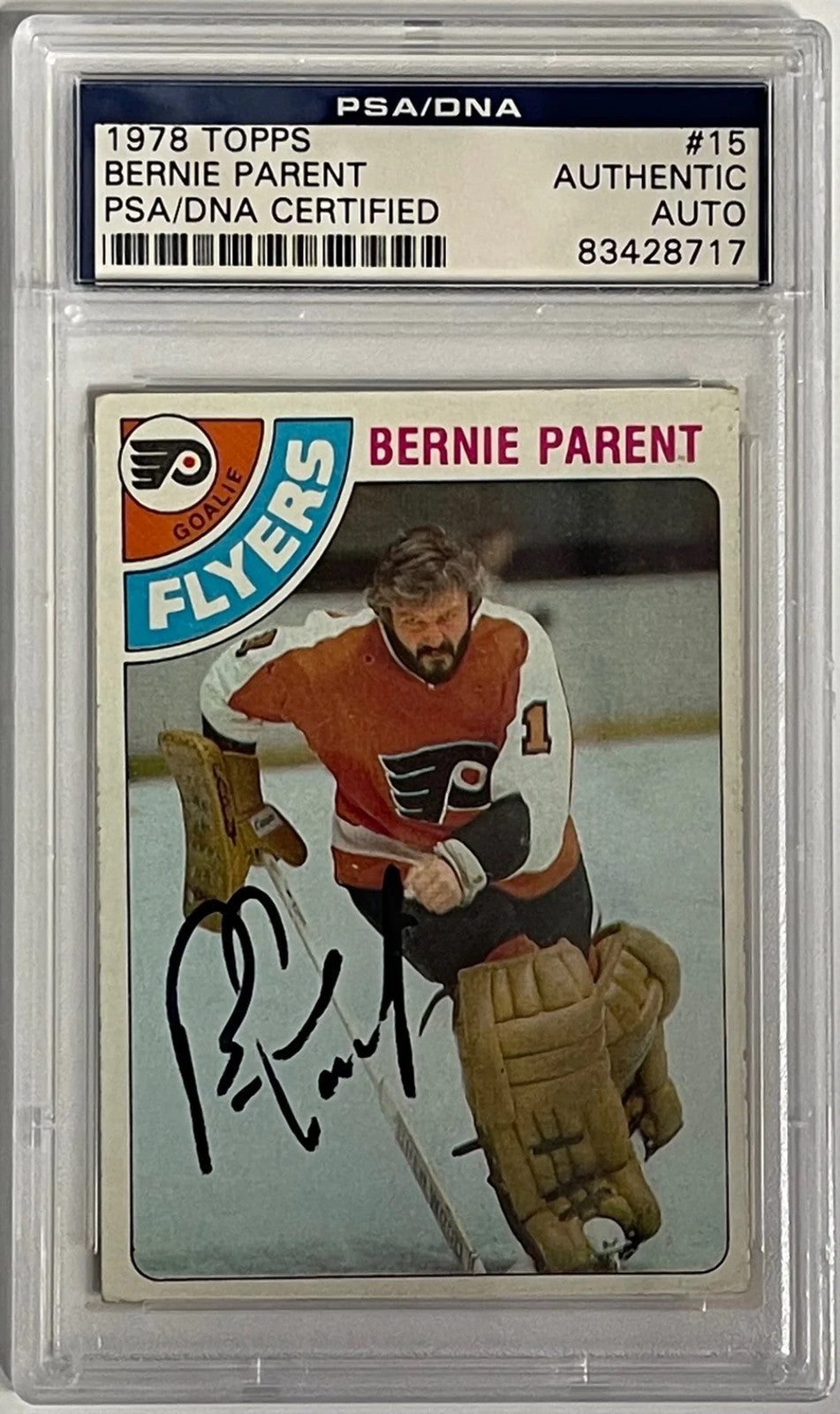 Bernie Parent Autographed 1978-79 Topps Card #15 (Psa)