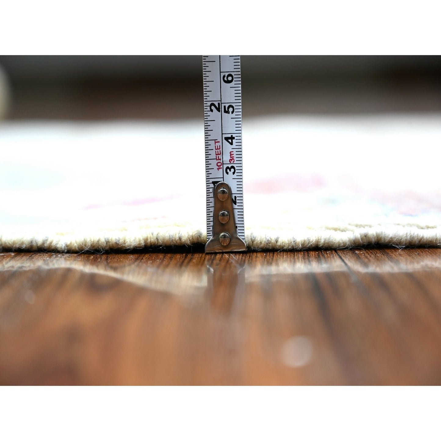 3'X6'1" Ivory Natural Wool Hand Knotted Afghan Peshawar Runner Rug