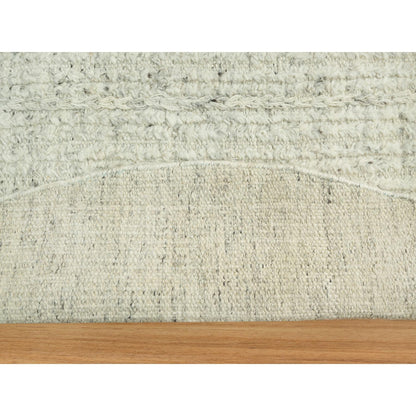 10'X10' Halo Gray Organic Wool Cord Plain Hand Woven Flat Weave Round Rug