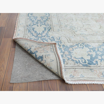 9'8"X12'7" Farsian Karman Clean Sun Faded Pink Wool Hand Knotted Rug