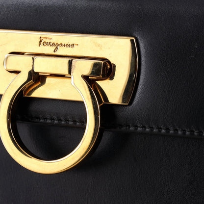 Salvatore Ferragamo Gancini Convertible Top Handle Bag Leather Mini