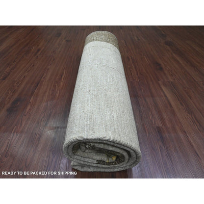 7'10"X10'1" White Chinese Art Deco Inspire Peshawar Hand Knotted Wool Rug
