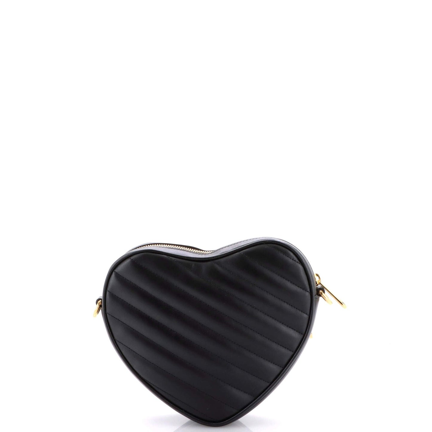 Gucci Interlocking G Heart Shoulder Bag Diagonal Quilted Leather Mini