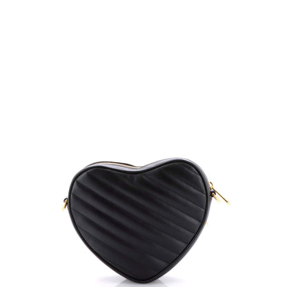 Gucci Interlocking G Heart Shoulder Bag Diagonal Quilted Leather Mini