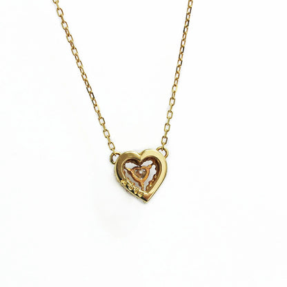 Ahkah Princess Heart Diamond Necklace K18Yg 750 Ak0456010100