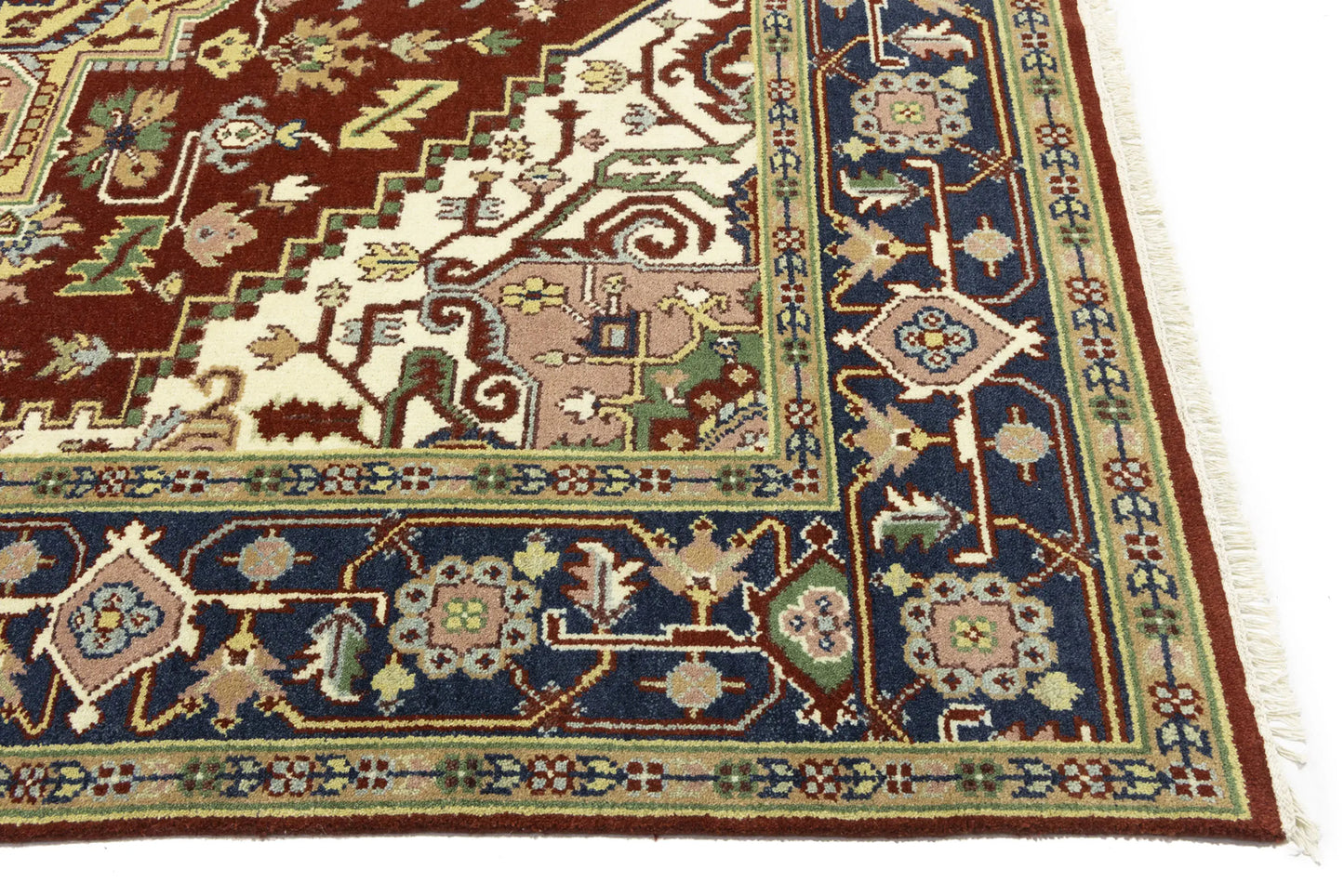 Farmho Rusty Red Geometric Heriz Serapi Oriental