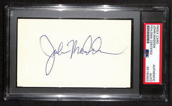 John Madden Hof Signed/Auto 3X5 Index Card Oakland Raiders Psa/Dna 187473