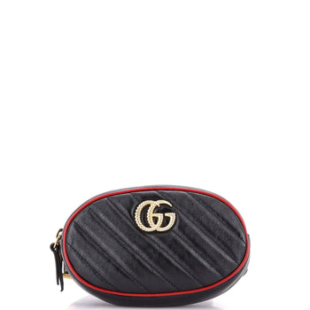 Gucci Gg Marmont Belt Bag Diagonal Quilted Leather