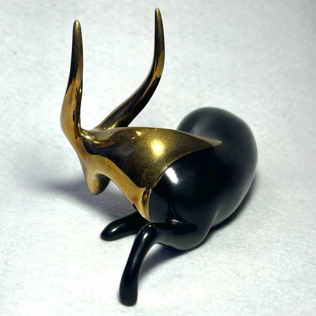 Loet Vanderveen Limited Edition Bronze Antelope Gold Signed Sculpture Ed2500