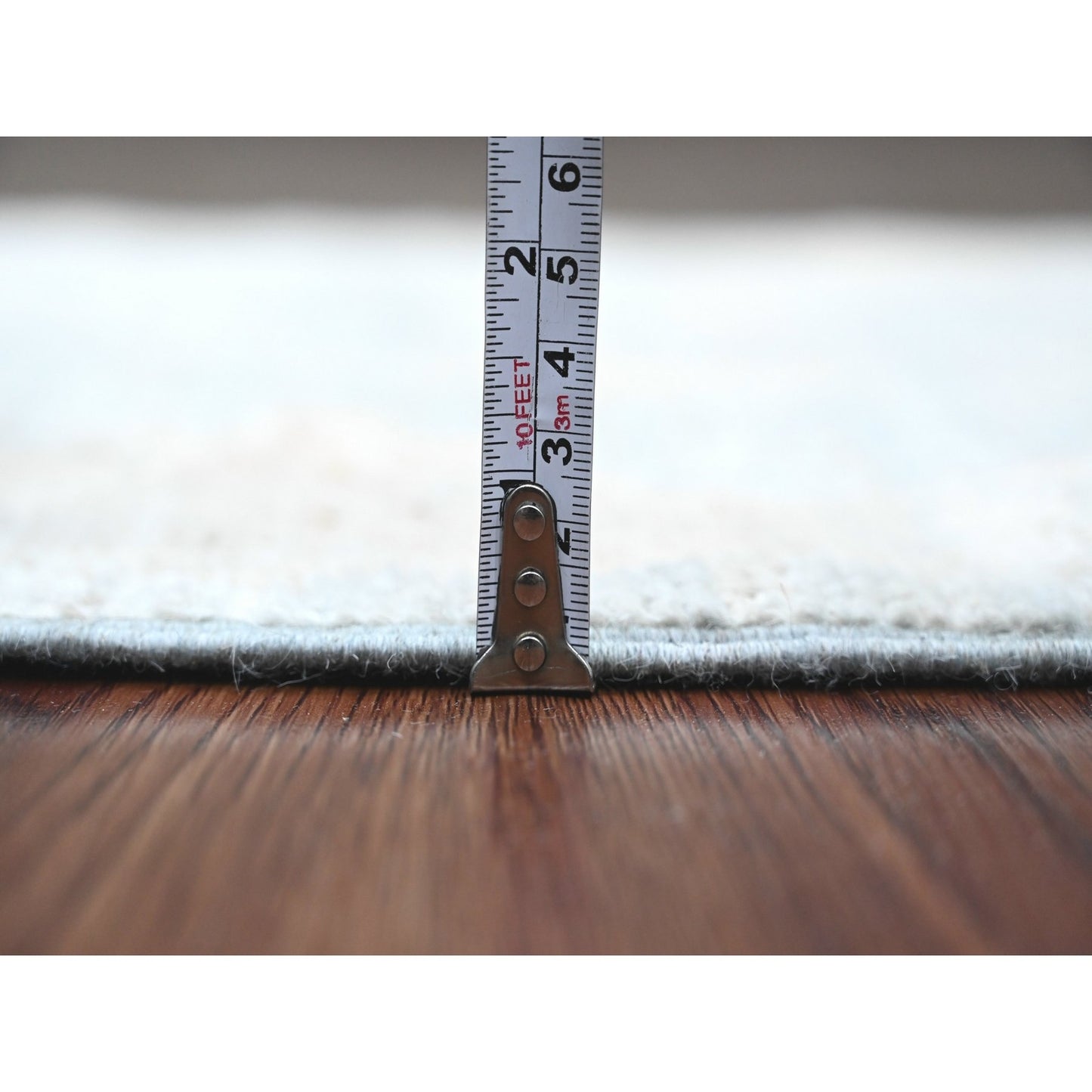 2'1"X3' Mineral Blue Hand Knotted Afghan Angora Oushak 100% Wool Mat Rug