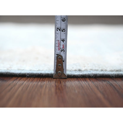 2'1"X3' Mineral Blue Hand Knotted Afghan Angora Oushak 100% Wool Mat Rug