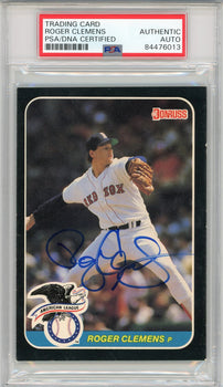 Roger Clemens Autographed 1986 Donruss Oversized Card (Psa)