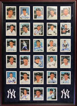 New York Yankees Hall Of Famers & Stars Autographed Framed 21X29 Postcards