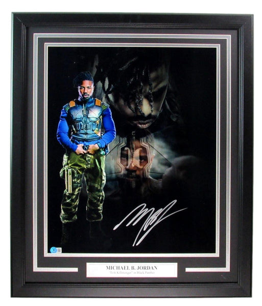 Michael B. Jordan Signed 16X20 Photo "Black Panther" Framed Beckett 185504