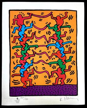 Keith Haring Lithograph Coa Signed And Numbered By Hand Stamp