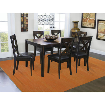 6'4"X9'9" Orange Shades Flat Weave Kilim Pure Wool Hand Woven Rug