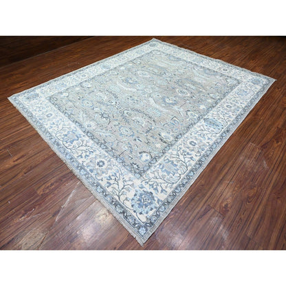 Rug 8'3"x10' Repose Gray Hand Knotted Peshawar Sickle Leaf Design Wool