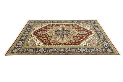 Farmho Rusty Red Geometric Heriz Serapi Oriental