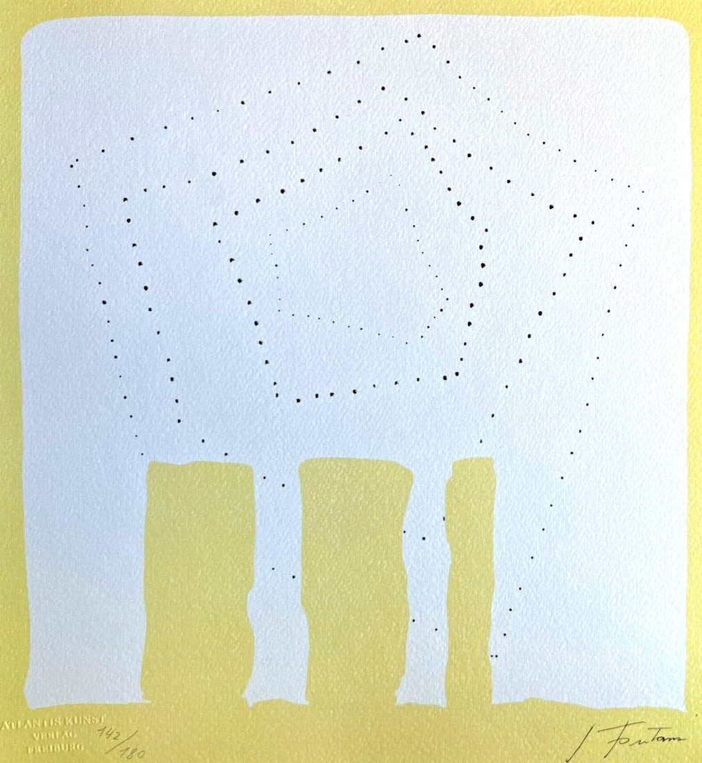 Lucio Fontana Lithograph 1978 Coa Signed Pen