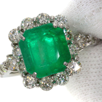 5.27g 2.75ct Emerald Diamond Ring Platinum PT950