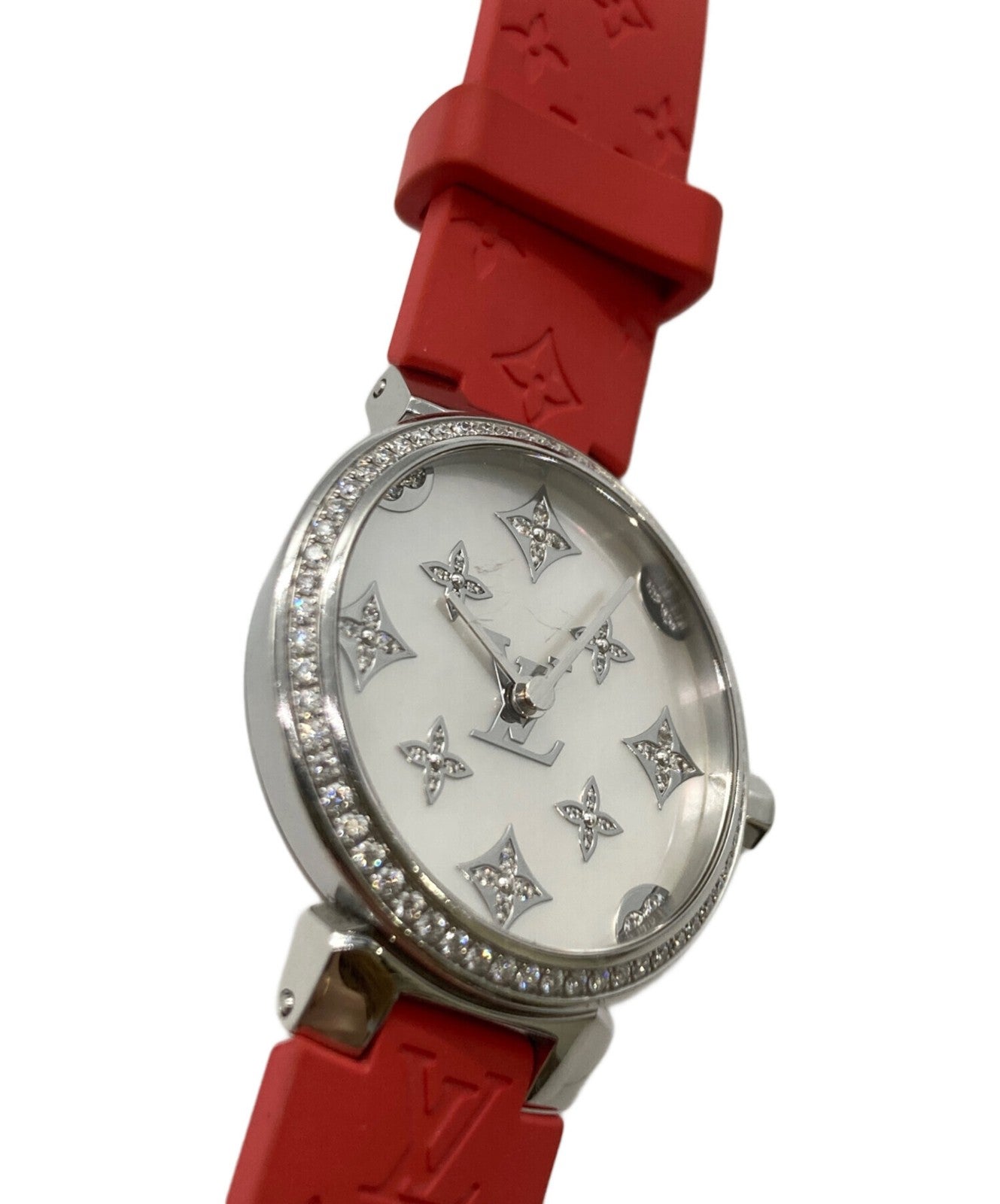 Louis Vuitton Tambour Slim Diamond Bezel Qa109