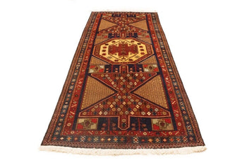 Heriz Geometric Wool Oriental Rug Farmho Hallway