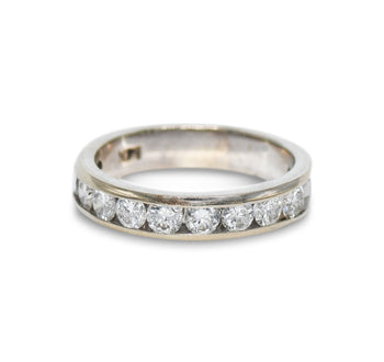 14K White Gold Diamond Band, 1.00Tdw, 3.6Gr