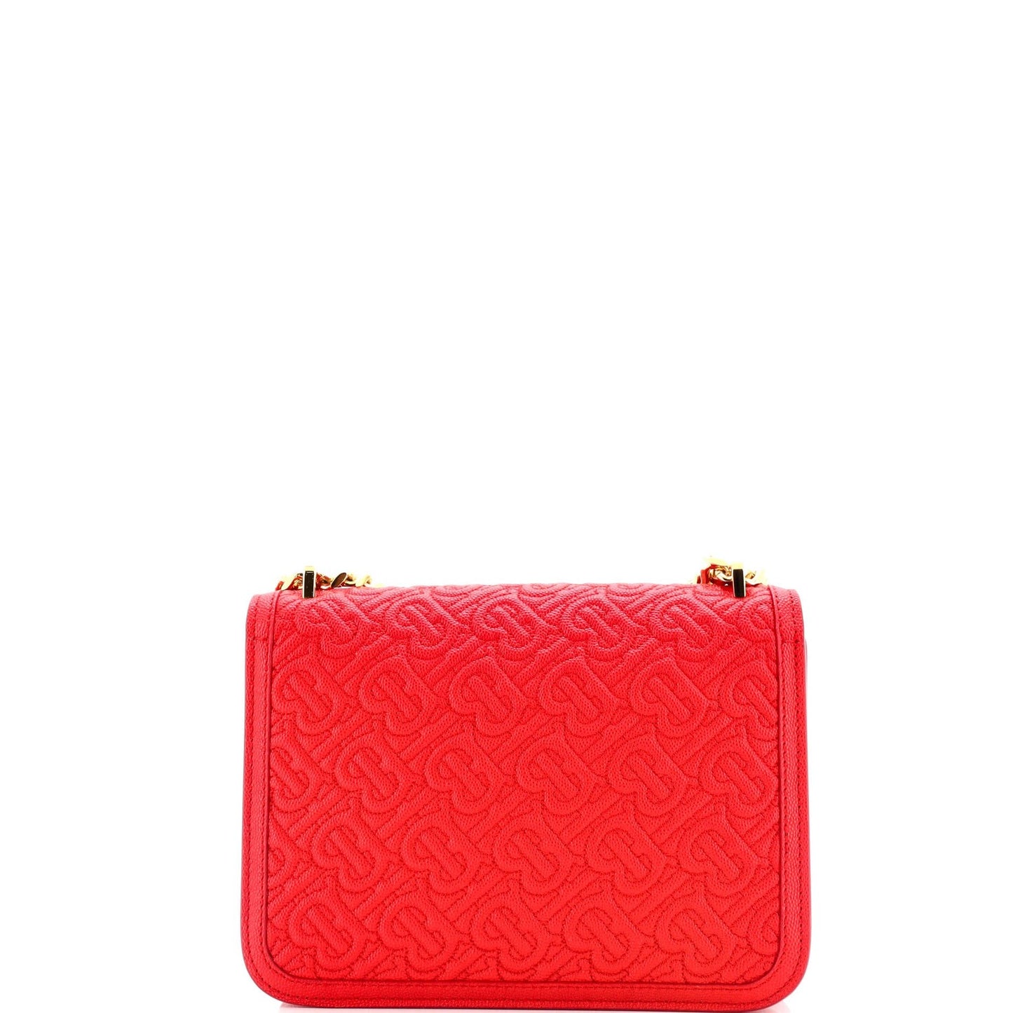 Burberry Tb Flap Chain Bag Monogram Embossed Leather Small