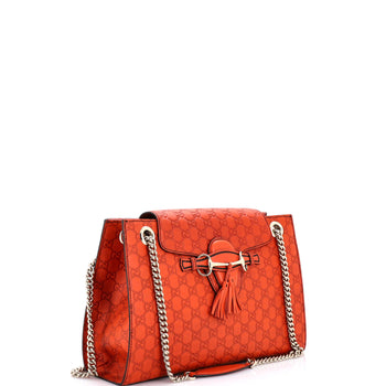 Gucci Emily Chain Flap Shoulder Bag Guccissima Leather Large