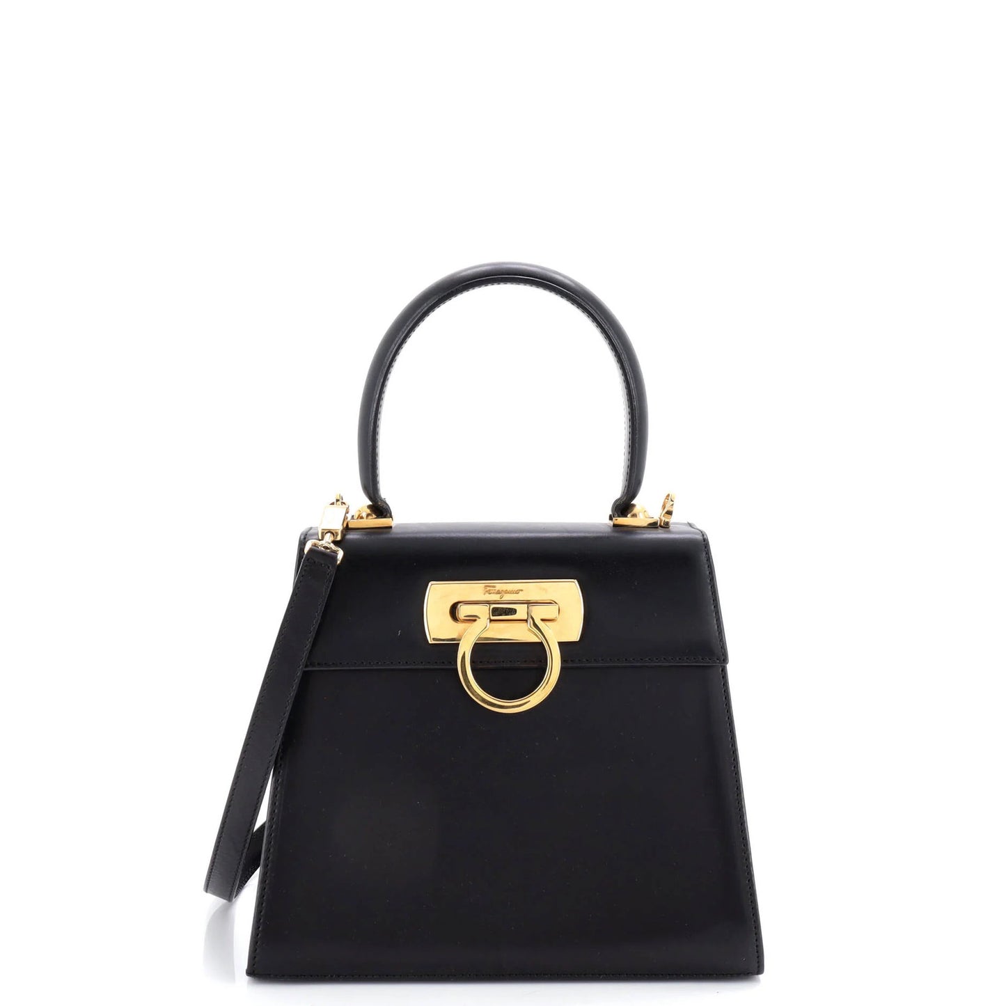 Salvatore Ferragamo Gancini Convertible Top Handle Bag Leather Mini