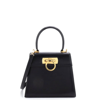 Salvatore Ferragamo Gancini Convertible Top Handle Bag Leather Mini