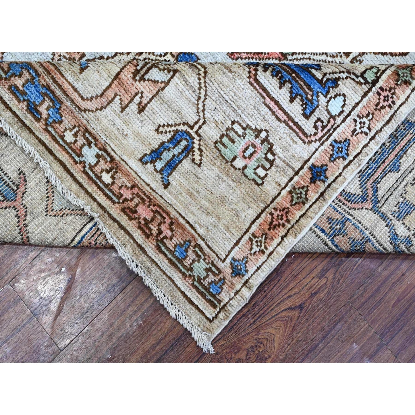 8'10"X11'9" Chrome Gray Turkish Village Motifs Hand Knotted Oriental Rug