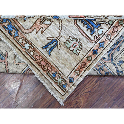 8'10"X11'9" Chrome Gray Turkish Village Motifs Hand Knotted Oriental Rug