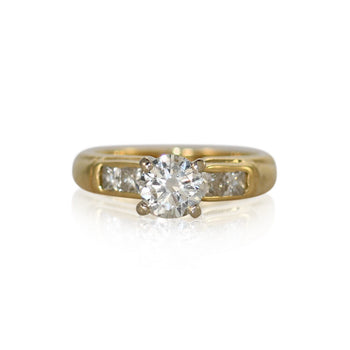 14K Yellow Gold Diamond Engagement Ring, .75Ct