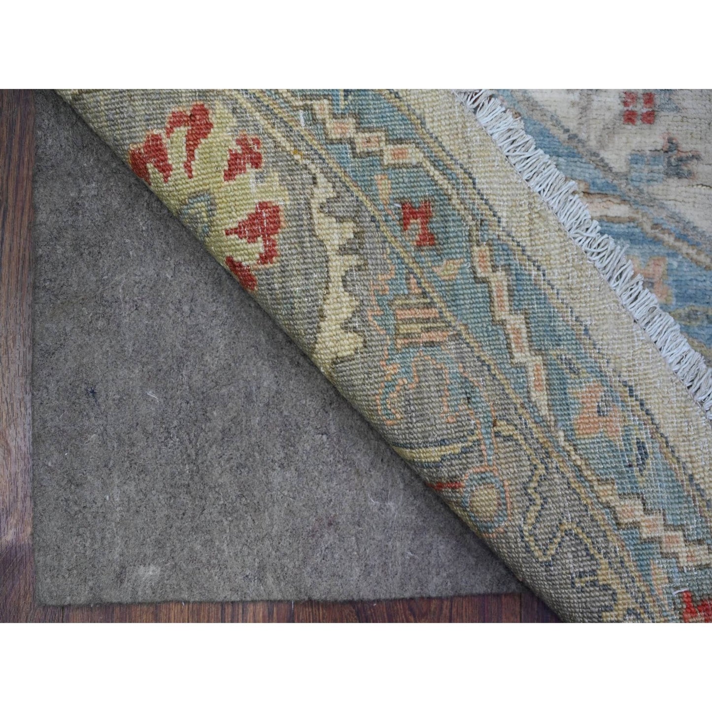 8'X8' White Ziegler Mahal Hand Knotted Pure Wool Round Oriental Rug