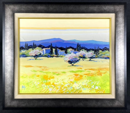 Signed Original Oil Painting France 2005 by Kerfily Les Amandiers