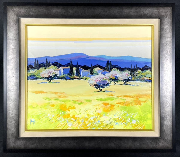 Signed Original Oil Painting France 2005 by Kerfily Les Amandiers