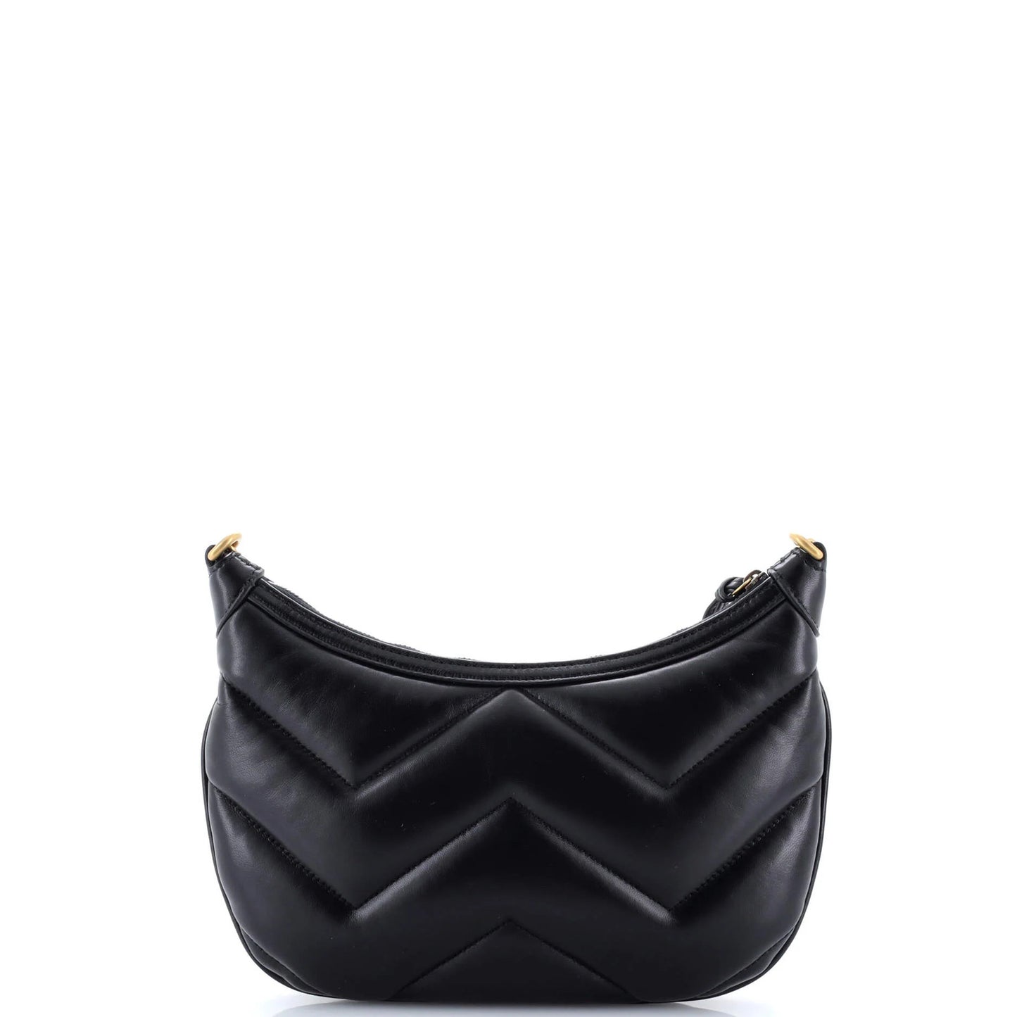 Gucci Gg Marmont Half Moon Chain Shoulder Bag Matelasse Leather Small