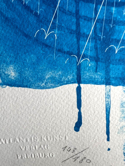 David Hockney Lithograph 'Rain' (Numbered)