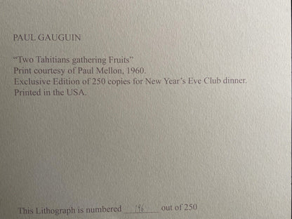 Paul Gauguin Lithograph 1960 Coa Signed Numbered -Egon Schiele