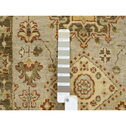 2'6"X21'10" Light Gray Medallions Hand Knotted Karjihooz Wool Runner Rug