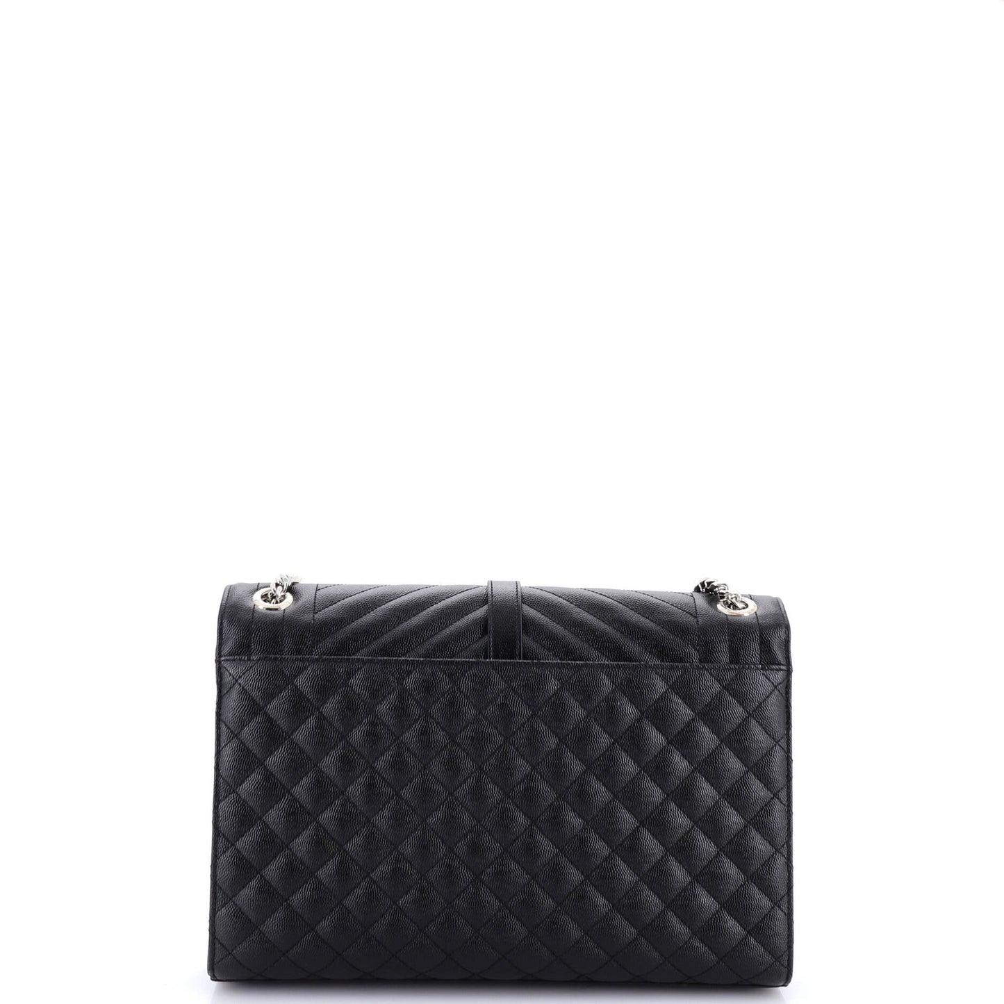 Saint Laurent Classic Monogram Envelope Satchel Mixed Matelasse Leather Large