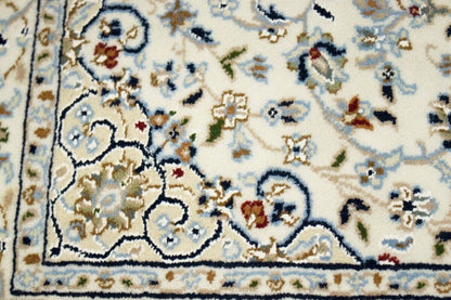 Handmade Indo-Nain Runner Rug Classic Floral