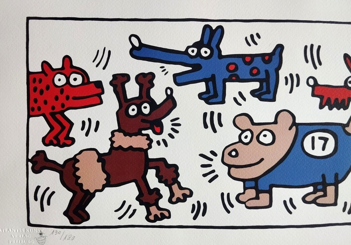 Keith Haring Lithograph From An Painting Coa Signed Pen Numbered Pencil ^